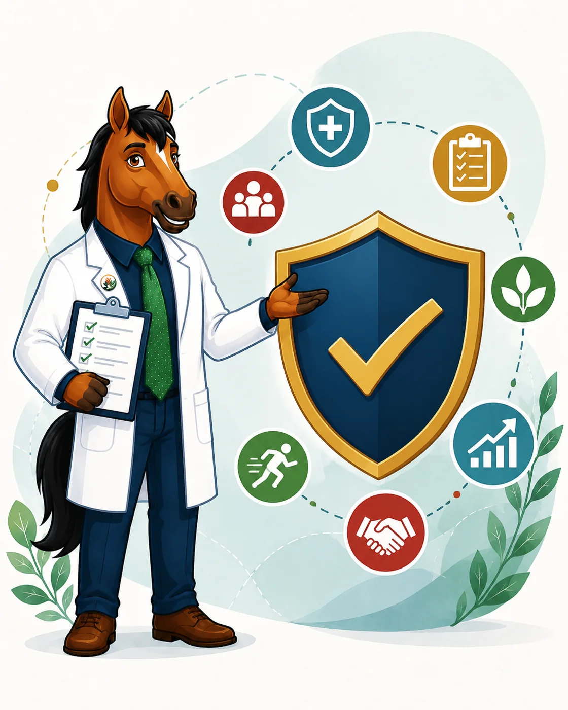 STRIDE holding a checklist beside a protective shield, representing safety, planning, resilience, and successful follow-through.