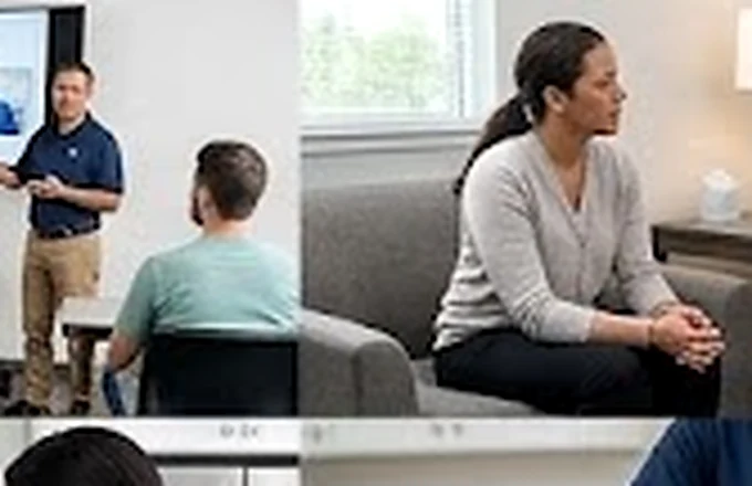 Career coach speaking with a participant
